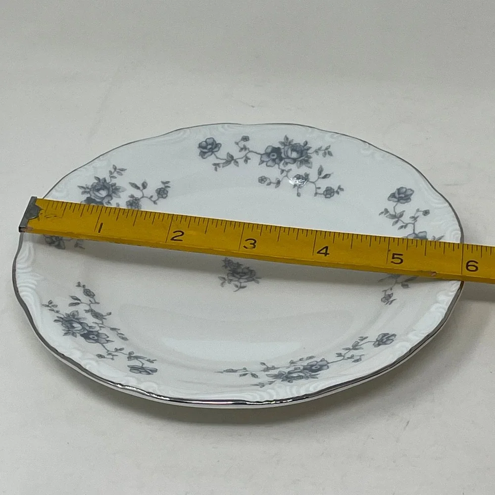 Johann Haviland Blue Garland Bread Butter Plate 6 inch Bavaria Germany Platinum
